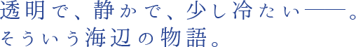 透明で、静かで、少し冷たい――。
そういう海辺の物語。